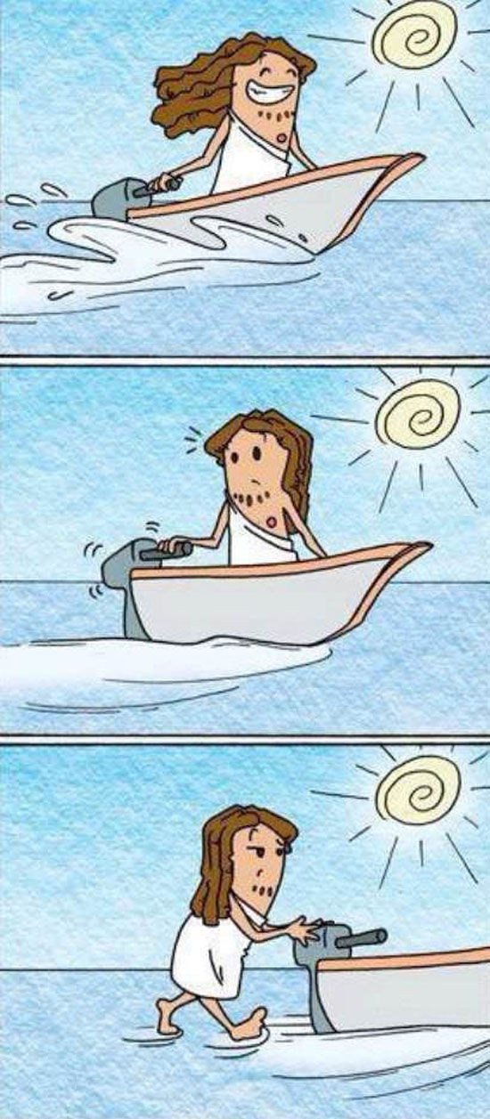 Jesus dando uma volta de barco