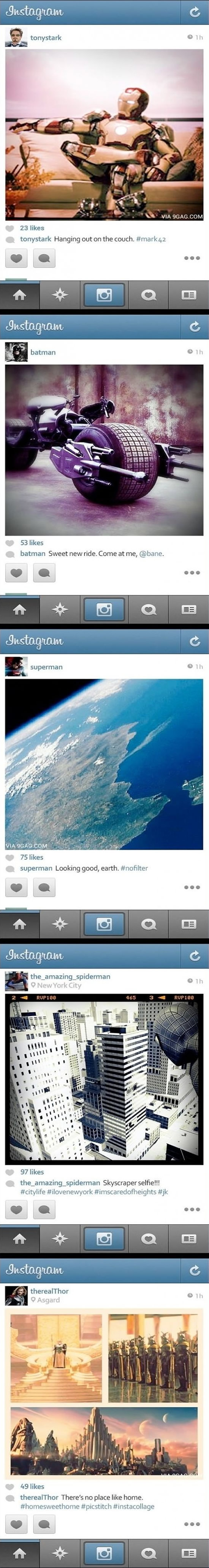 Instagram dos Super Herois