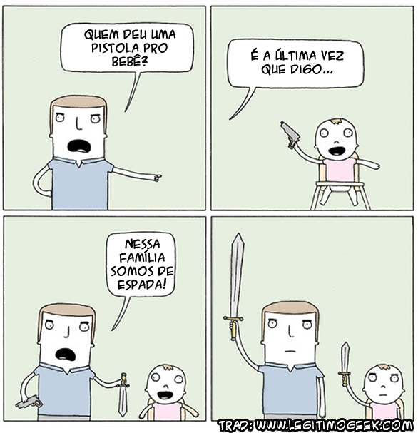Quem deu uma pistola pro bebê