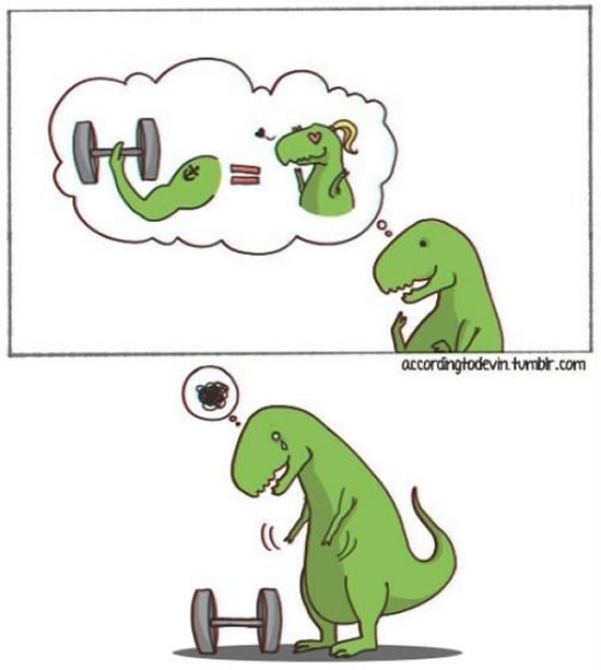 Não é fácil a vida de um T-Rex