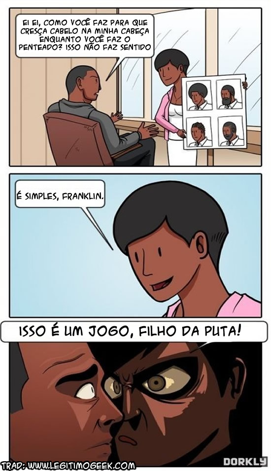 Cortando cabelo no GTA, mistério resolvido