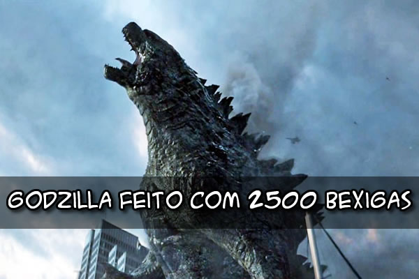 Godzilla feito com 2500 bexigas