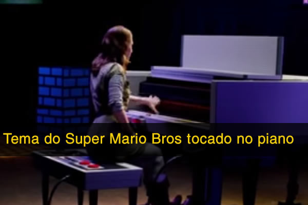 Tema do Super Mario Bros tocado no piano