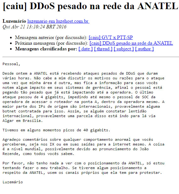Anonymous derruba site da Anatel em ataque monstruoso