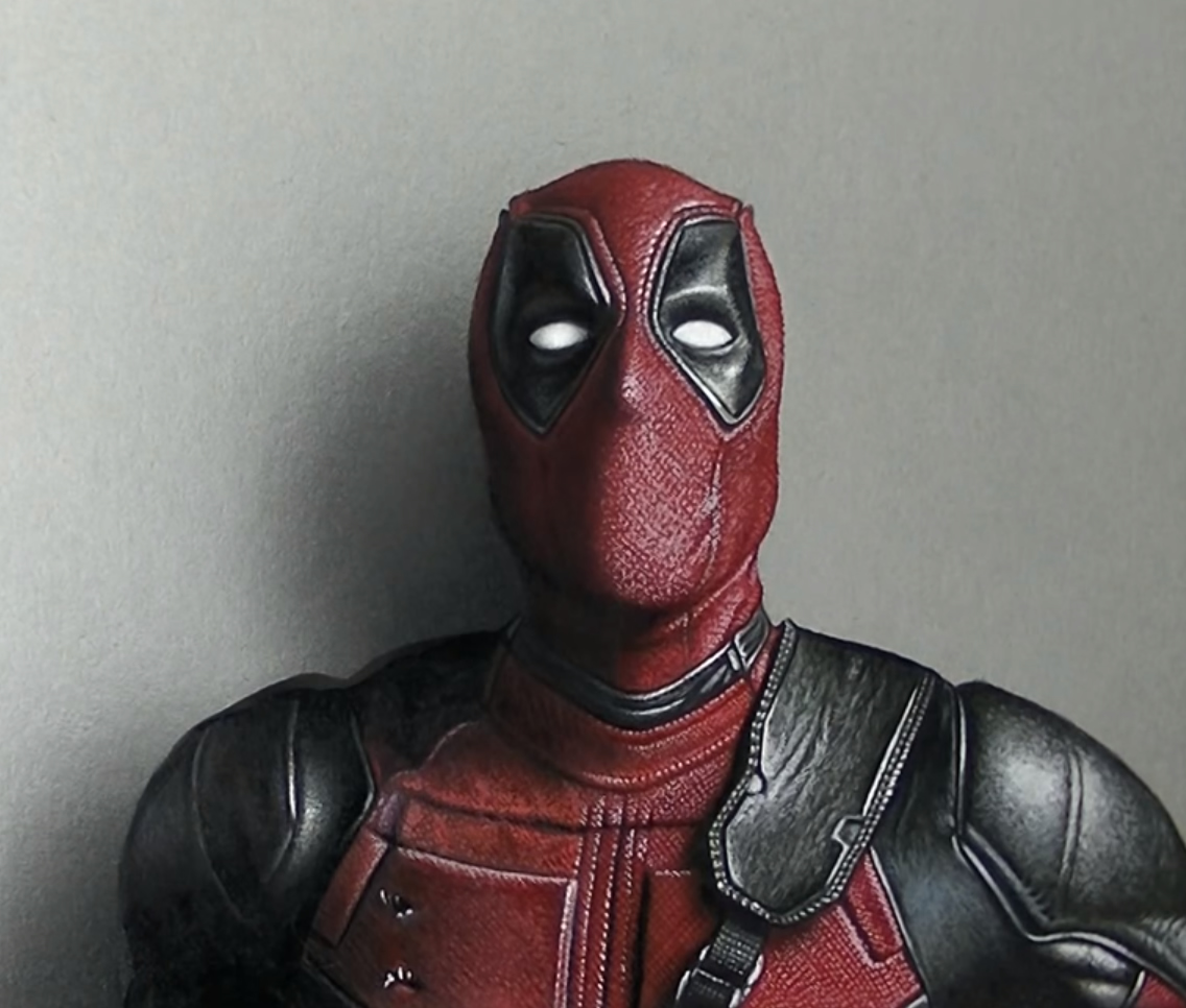 Incrível desenho do Deadpool feito a mão