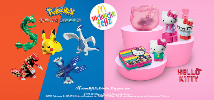 Brindes do McLanche Feliz serão Pokémons lendários e HelloKitty
